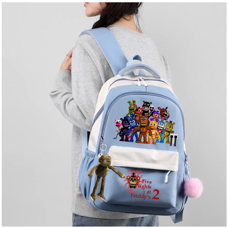 2024跨境玩具/熊印花双肩背包电脑包 学生大容量背包