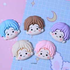 卡通男孩可愛貼片diy奶油手機殼髮夾頭繩收納盒貼片樹脂飾品配件