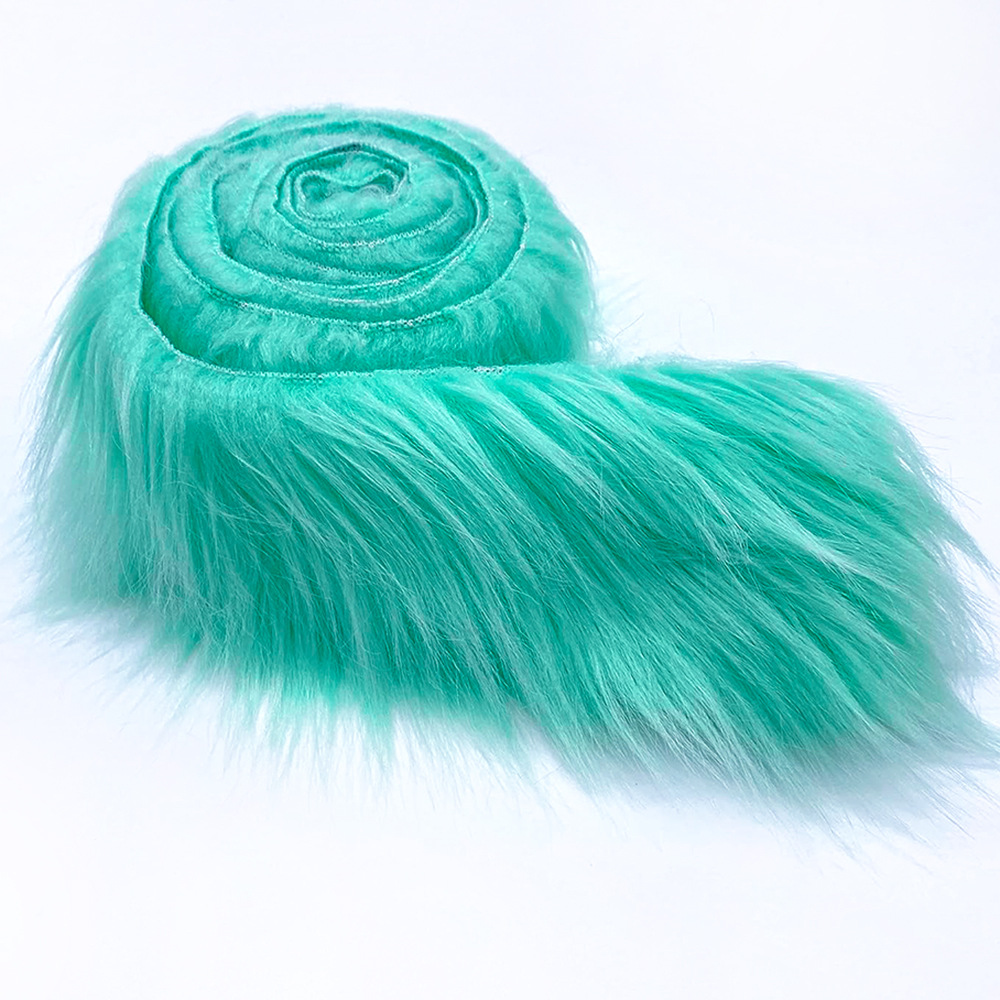 Punto transfronterizo Navidad bricolaje decoración hecha a mano tiras de lana sintética accesorios de lana artificial falda rebabada de piel