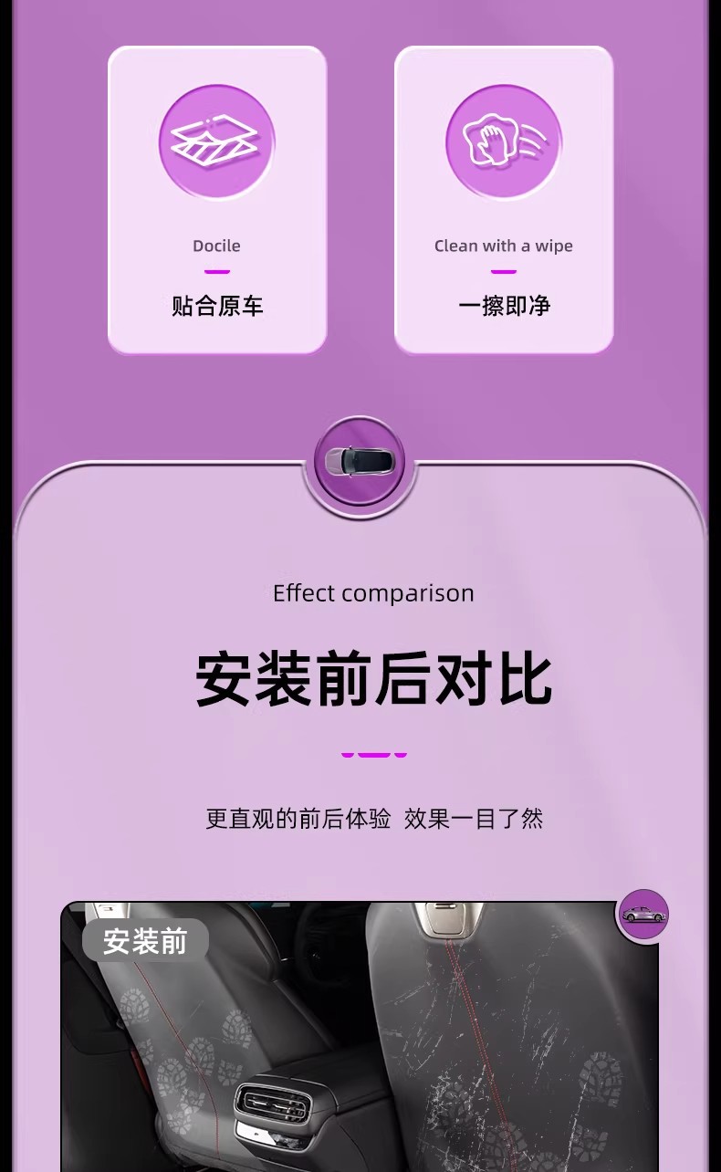 Suitable for the New Generation Xiaomi Su7 Anti-Kick Pad Rear Seat Backrest Pad Protection Wear-Resistant Accessories