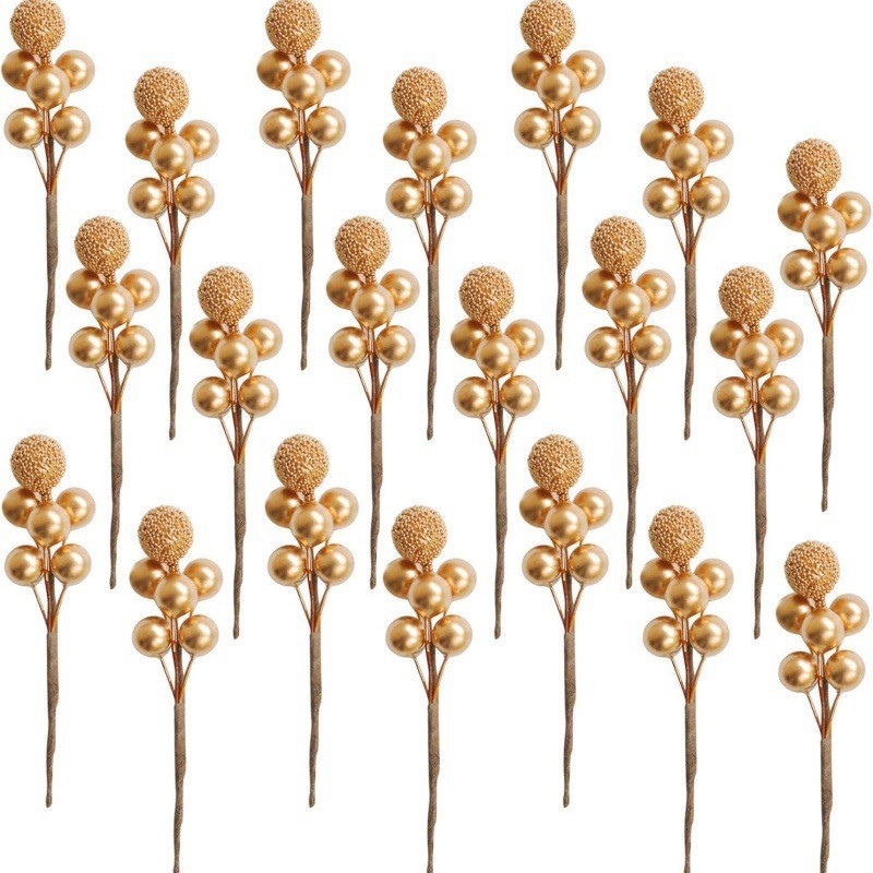 Golden realistic beads