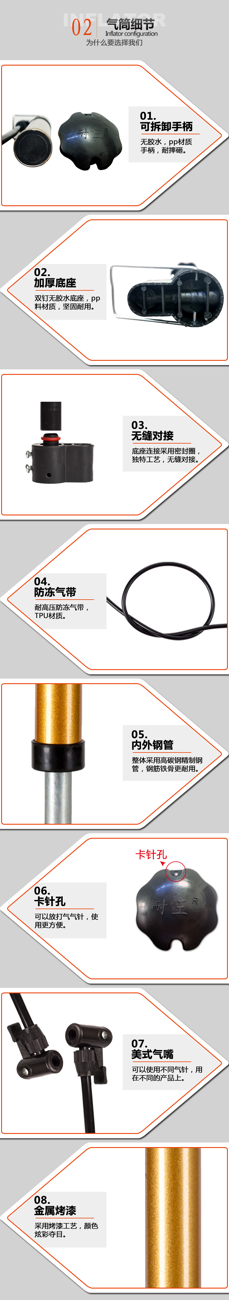 Factory wholesale portable metal air pumps, golden high-pressure air pumps, inflation tools, glue-free mini air pumps pic 22