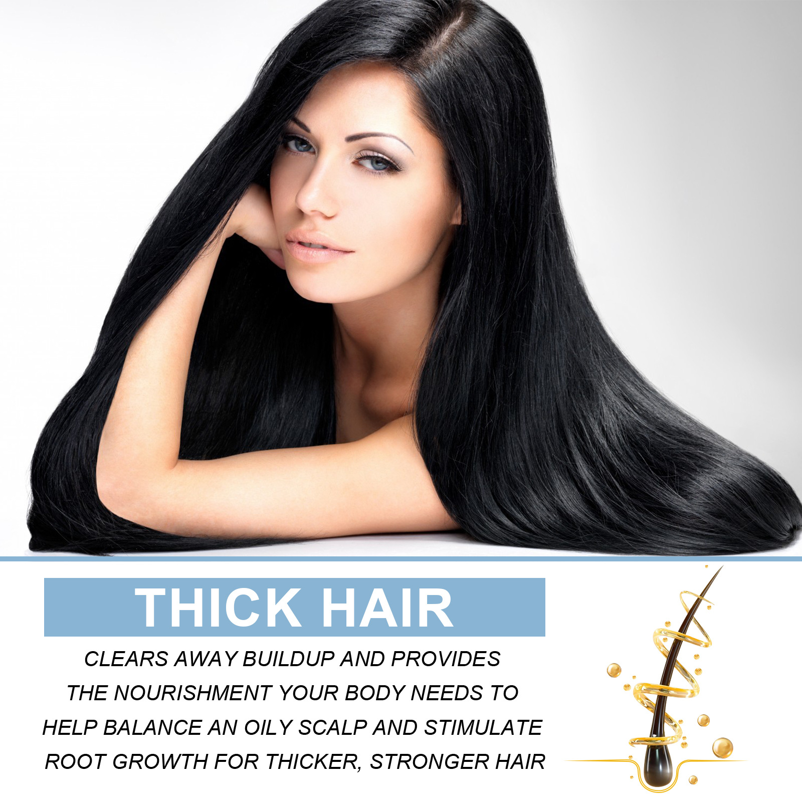 EELHOE Tykt Hår Skummende Shampoo Renser hovedbunden, fugter tykt hår, styrker håret, luftig og glat shampoo_voghion.com