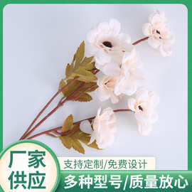 6头白茸杜鹃仿真假花餐厅客厅干花花束摆饰 花瓶装饰插花花艺批发