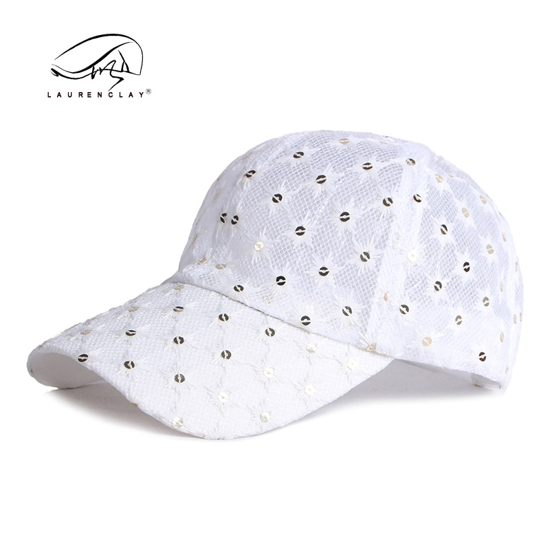 Estilo coreano de la moda de las mujeres lentejuelas casquillo enarbolado primavera y verano sol protección sol sombrero playa gorra de béisbol moda de las mujeres