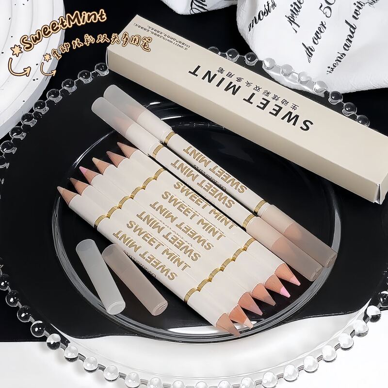 Sweetmint Vivid and Colorful Double-Ended Multi-Purpose Pen Natural Stereo Silkworm Shadow Brightening Lip Liner Two-In-One