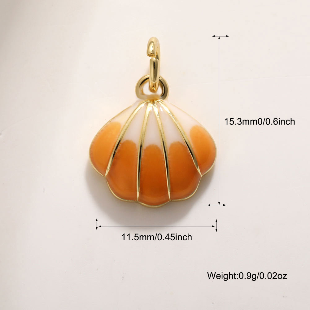 2g Weight Pendant Jewelry Making Type DIY Jewelry Accessories Classification 1 Piece Quantity Copper Material Starfish, Conch, Dolphin, Hippocampus, Fish Pattern All Seasons Season Enamel, Plating Design Cute, Marine Style Style 1 Piece Copper Starfish Conch Dolphin Pendant DIY Jewelry Accessories 10
