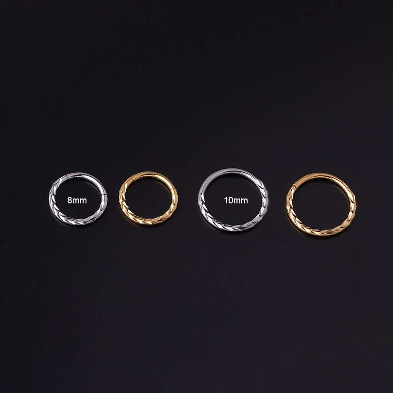 Unisex Fashion Circle Stainless Steel Metal Nose Ring Plating No Inlaid