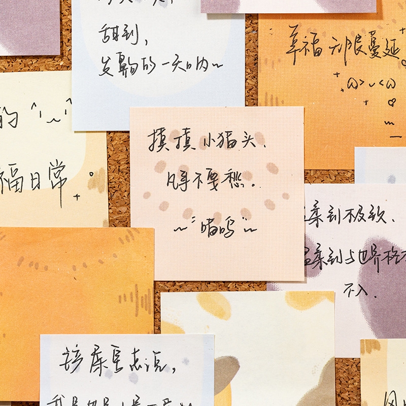 Notas adhesivas del idioma, gato sorpresa, gato lindo, gato de dibujos animados, mensaje, nota adhesiva, estudiante, pregunta incorrecta, nota adhesiva