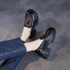 Mesh Platform Loafers Women's 2025 Spring and Summer New Genuine Leather Breathable Mesh Shoes Slip-on Single Shoes