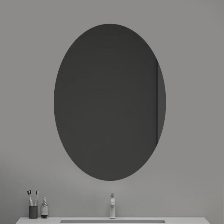 espejo inteligente elíptico de alta definición de forma especial espejo de maquillaje colgado en la pared con iluminación LED pantalla táctil anti-nebble espejo de baño