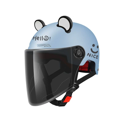 Motorcycle Safety Supplies: Summer Men's Sun Protection Cycling Helmet - new-national-standard-blue-changcha-free-cute-ears-one-size-fits-all