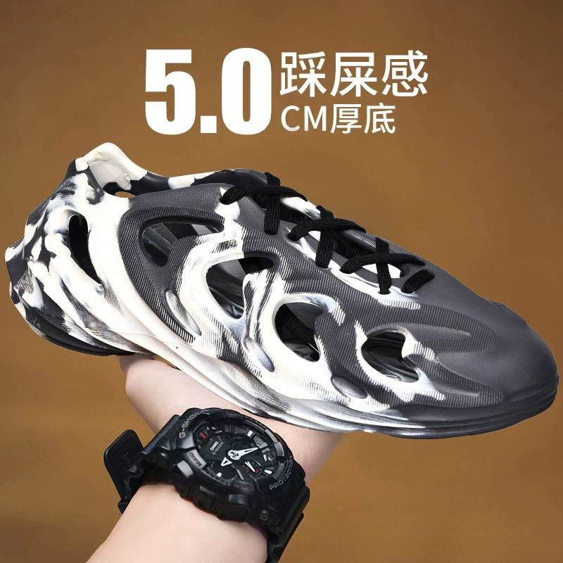 Трансграничные большие размеры пещерные туфли мужские летние кокосовые сандалии мужские пляжные тапочки граффити ручная роспись дышащий