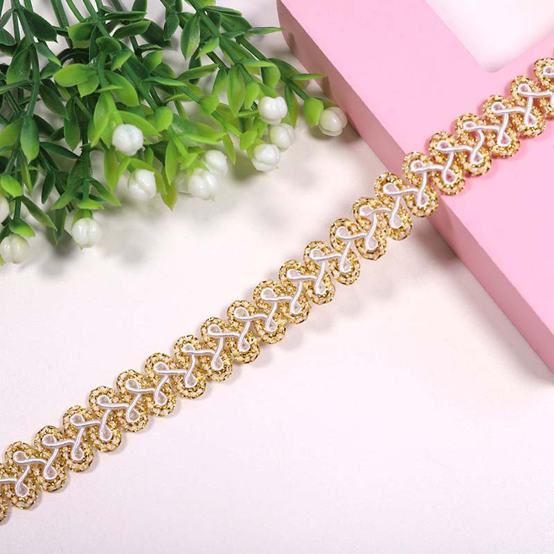 Spot 1.2cm color oro y plata accesorios de encaje accesorios de ropa 32 colores ciempiés borde de espigan encaje