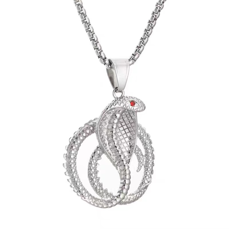 Collier Cobra explosif Mode All Match Personnalité Pendentif Serpent Esprit Serpent Tempérament Version De Bijoux_voghion.com