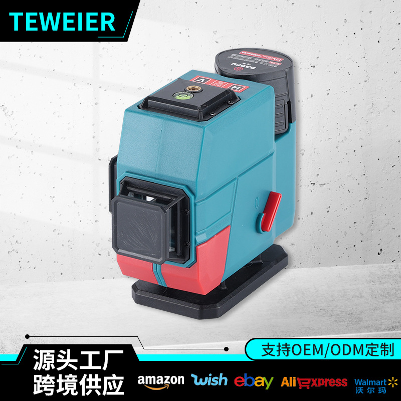 Transfronterizo 12v multifuncional 12 línea láser nivel de alta precisión al aire libre nivelación automática pared dispositivo de suelo