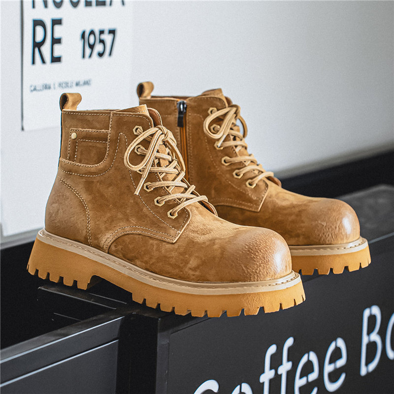 Botas de amarillo para hombres casuales botas de Martin botas de montaña al aire libre botas de locomotiva retro pareja botas de estilo británico image 6