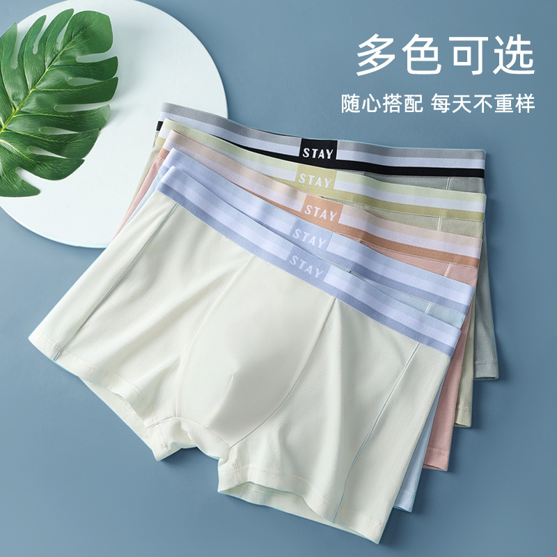 Ropa interior de los hombres de verano de los muchachos delgados boxer shorts deportes juveniles transpirable boxer shorts ropa interior modal