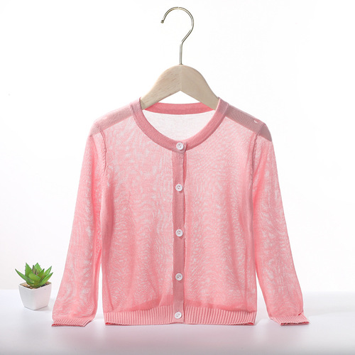 Clearance sale of children's clothing, wholesale summer jackets for girls, sunshirts for boys, knitted thin jackets for air conditioning