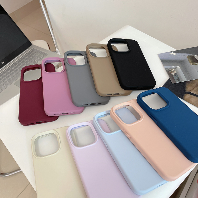Liquid Silicone Solid Color Phone Case for Apple iphone15 14 Simple 13 Internet Popular 12 Soft 11 Women