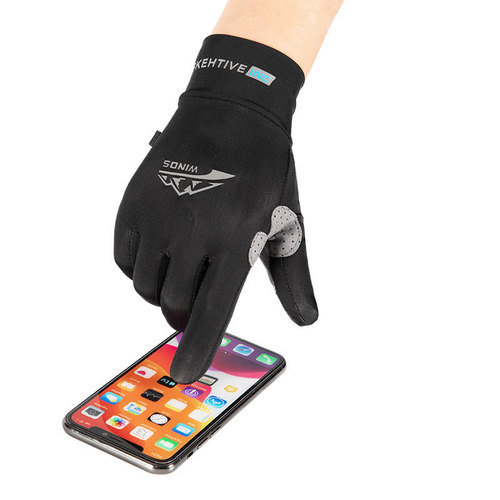 Q017 Riding Gloves for Men, Fitness, Sports, Mountaineering, Fishing, Silk-like Sun Protection, Thin, Fingered Gloves, Breathable, Cross-border