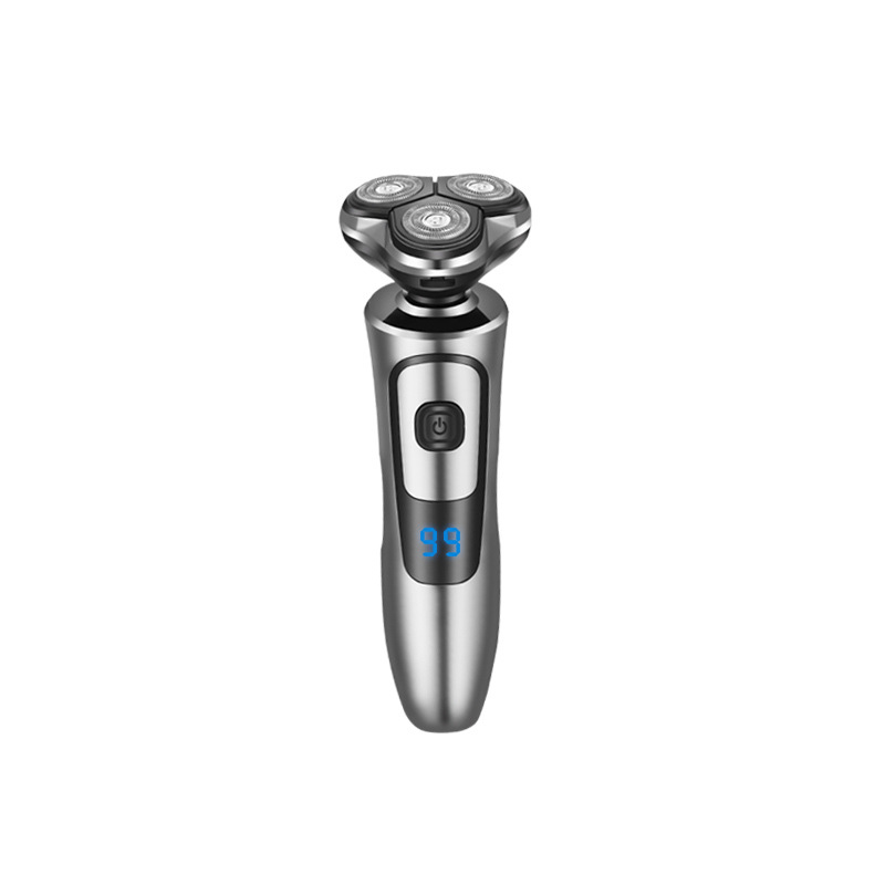 Men's Electric Shaver Rechargeable Digital Display Wet And Dry Beard Shaving Floating Three Blade Home Personal Care Appliance_voghion.com