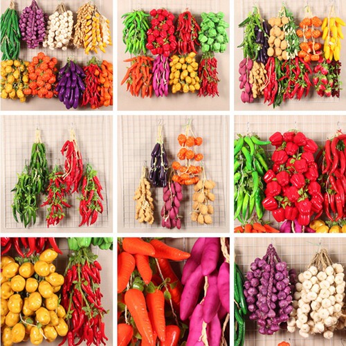 Simulated vegetable skewers garlic corn pepper peanut pumpkin potato farmhouse decoration photography props fruit model