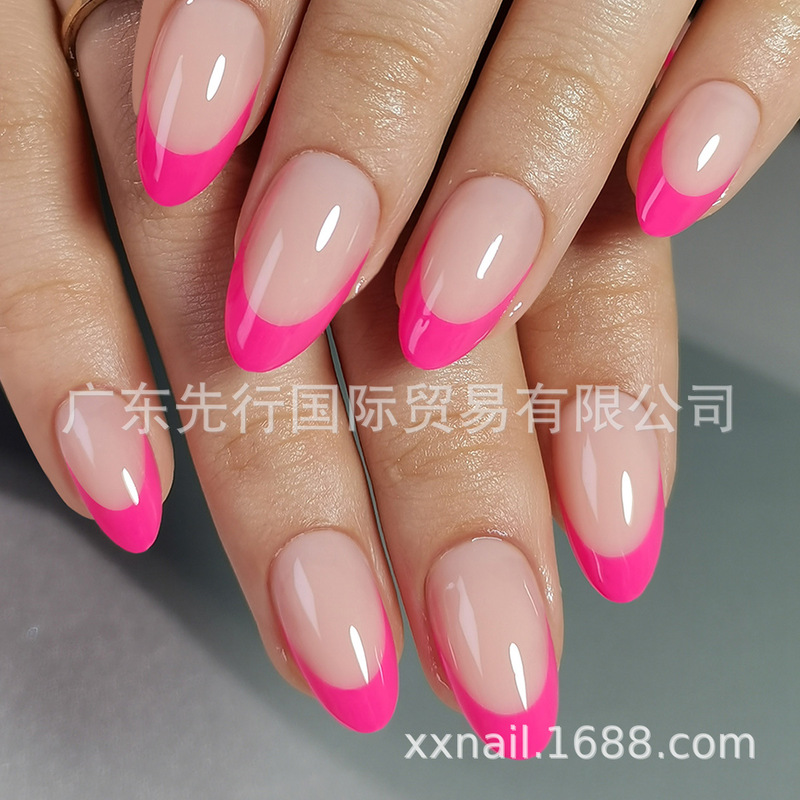 32Pcs Nails 16Size French Gel Soft Nail Finished Fake Nail Press Manicure Patch Wearable Nail Patch