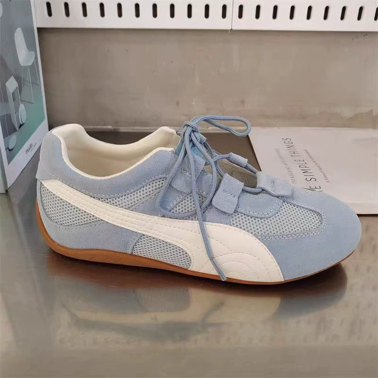 Soft Leather Moral Training Shoes for Women 2025 Summer New Breathable Mesh Casual Retro Forrest Gump Shoes Low-top Wear-Resistant Sneakers for Women
