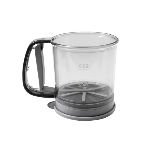 New hot-selling flour sieve semi-automatic hand-held flour sieve baking tool transparent hand-pressed double-layer flour sieve