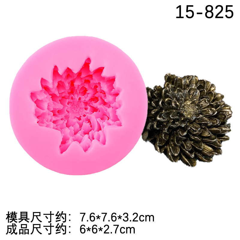 Molde de pegamento de clavel de flores tridimensional, margarita pequeña esmerilada, flor de crisantemo de cristal, molde de silicona, decoración de chocolate
