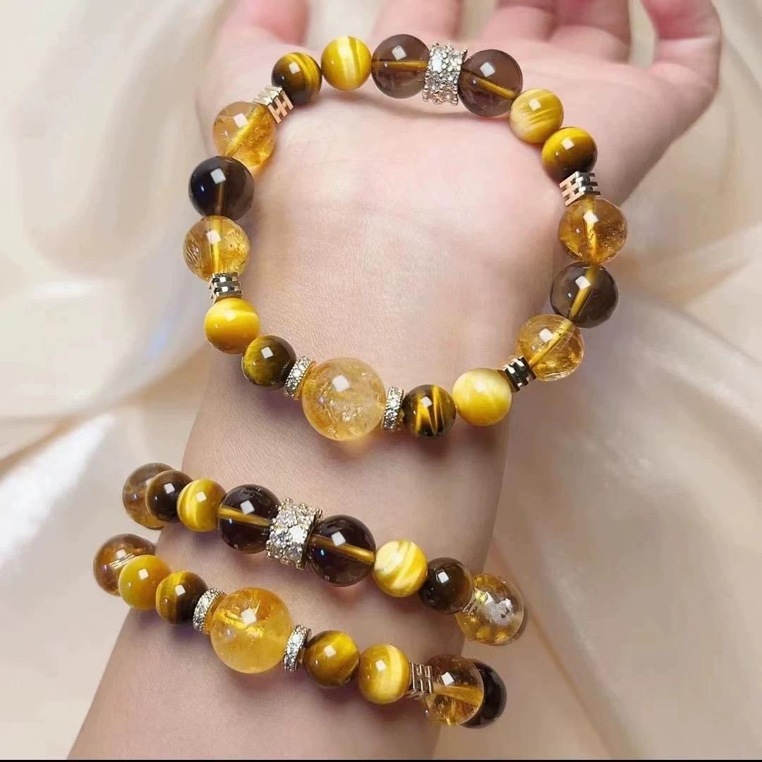 Complex organic crystal bracelet, one bead bracelet, for luck