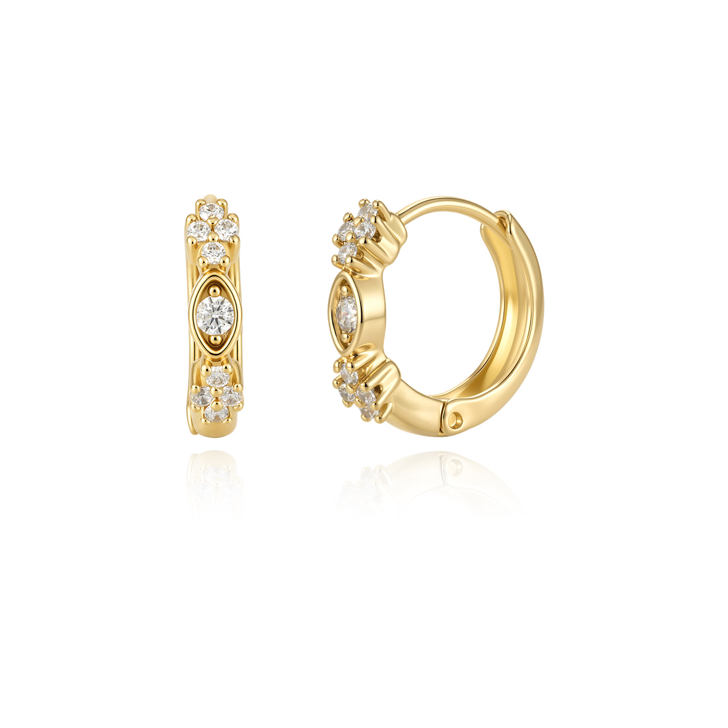 Xuping Europa y los Estados Unidos transfronterizos ligeros aretes de lujo aleación de cobre chapado en 24k oro imitación aretes de geometría aretes de círculo