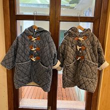 儿童牛仔棉服中长款加绒加厚男女童棉袄2023新款冬季保暖宝宝棉衣