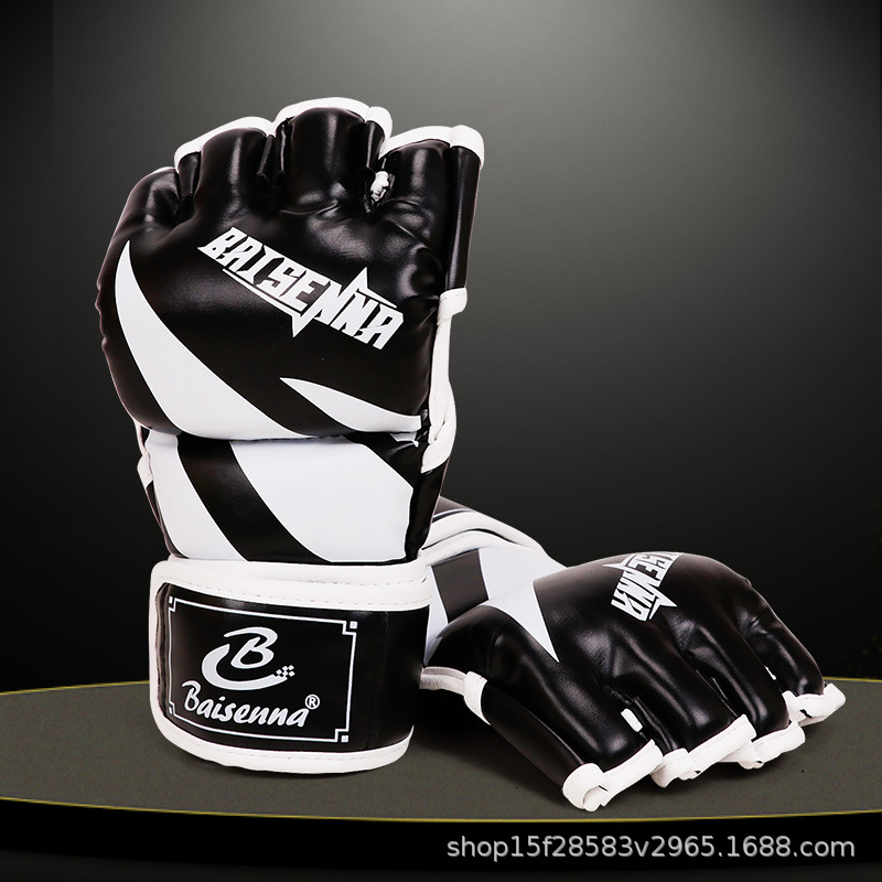 Boxing Gloves Men's Half-finger Fighting Training Sanda Fighting MMA Professional Split-finger UFC Thickeneded Sandbag Adult Boxing Gloves