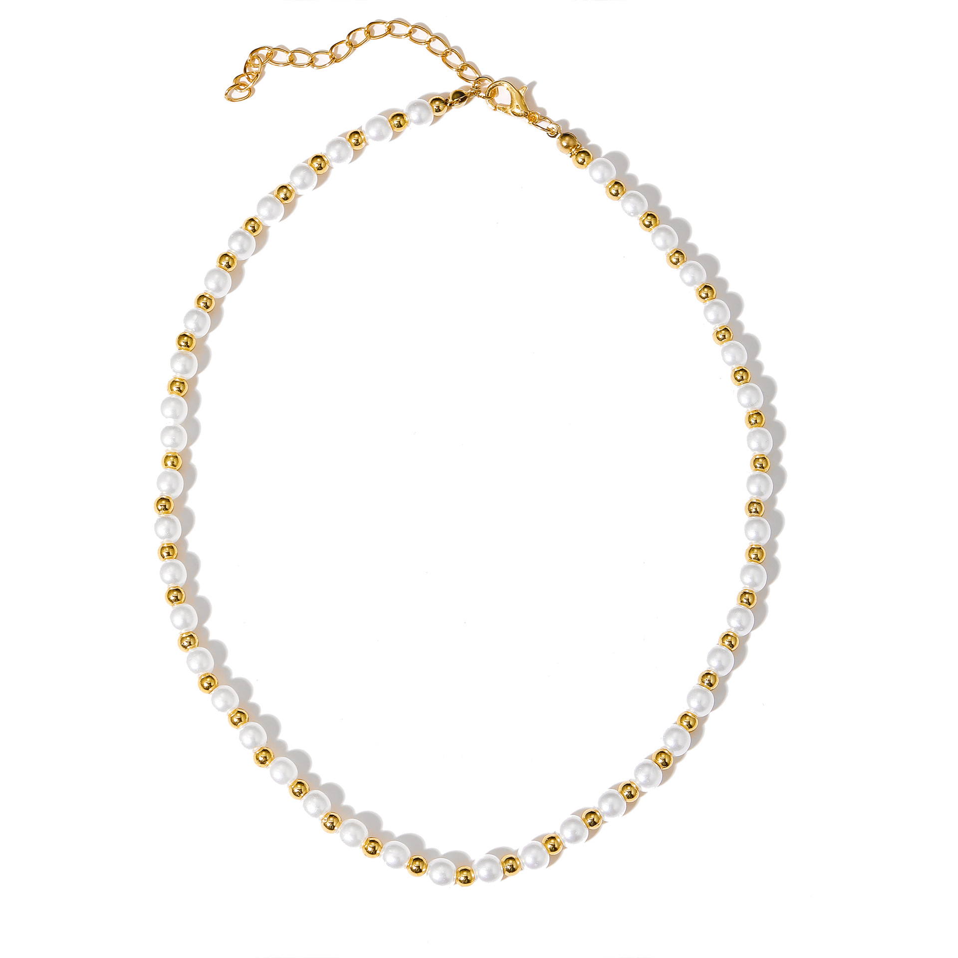retro freshwater pearl alloy necklacepicture2
