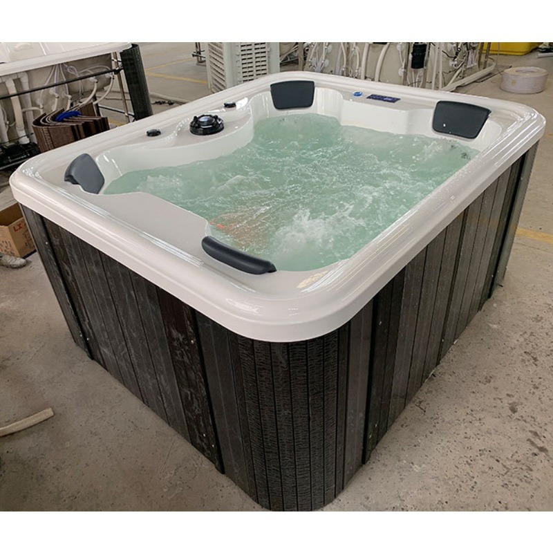 Masaje al aire libre bañera de surf 4 personas spa piscina de burbujas piscina de masaje con iluminación villa Jacuz al aire libre