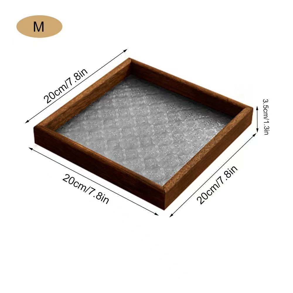 Bégonia retro bandeja de té rectangular de alto valor de madera refrigerio taza de té bandeja de té bandeja de vidrio
