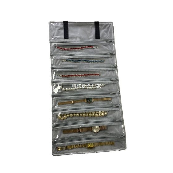 Exhibitor Portable Necklace Display Flannel Jewelry Collection Bag Jewelry Hand Jewelry Storage Roll Bag