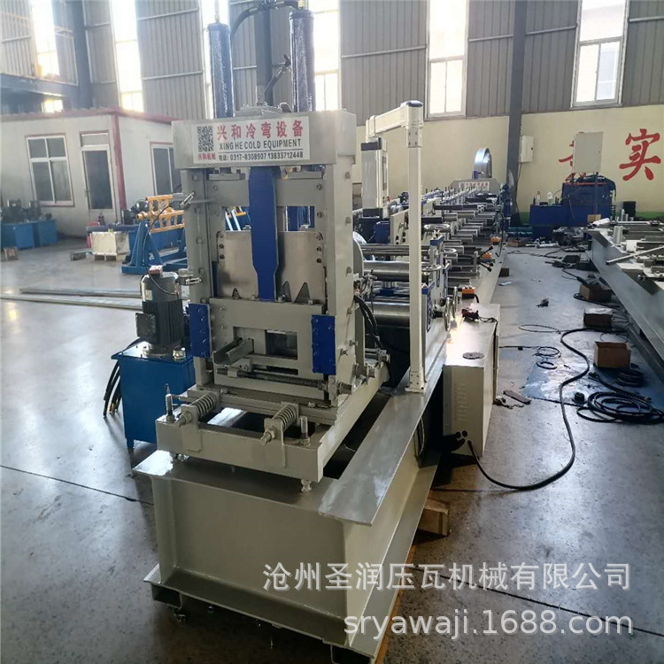山东全自动快速换型c型钢成型机 无极冲孔c型钢机 檩条成型机