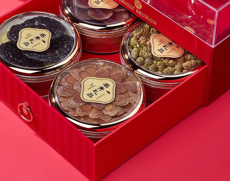 American Ginseng Herbal Gift Box 200g Five Blend Set with Morel Mushroom Cordyceps Flower Agaricus and Dried Tangerine Peel quality and texture