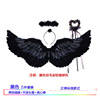 Hair accessory, black angel wings, decorations, props, cosplay, halloween