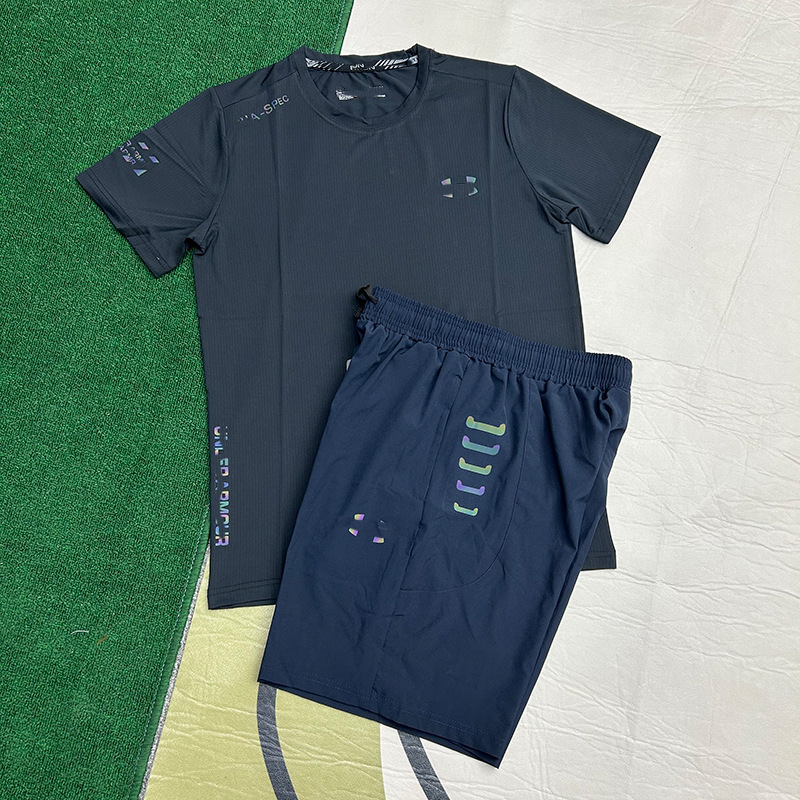 Hombres nuevos al por mayor deportes de secado rápido transpirables de manga corta camiseta de entrenamiento de hielo suelta chaqueta casual fitness