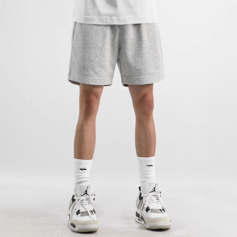 New Summer American Loose Casual Solid Color Grey Five-point Pants Men's Sports Shorts Over-the-knee Basketball Pants for Men