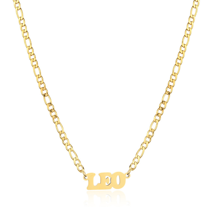 Simple Style Letter Stainless Steel Gold Plated Necklace display picture 4