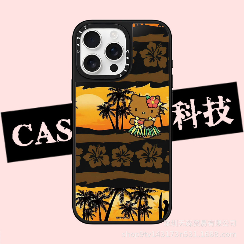 CASET联名夏威夷KT猫用苹果iPhone16ProMax手机壳15Pro潮牌14镜面|undefined