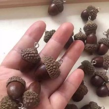 橡果带钉松果圣诞装饰森林系幼儿园DIY配件天然真的橡果橡子干果