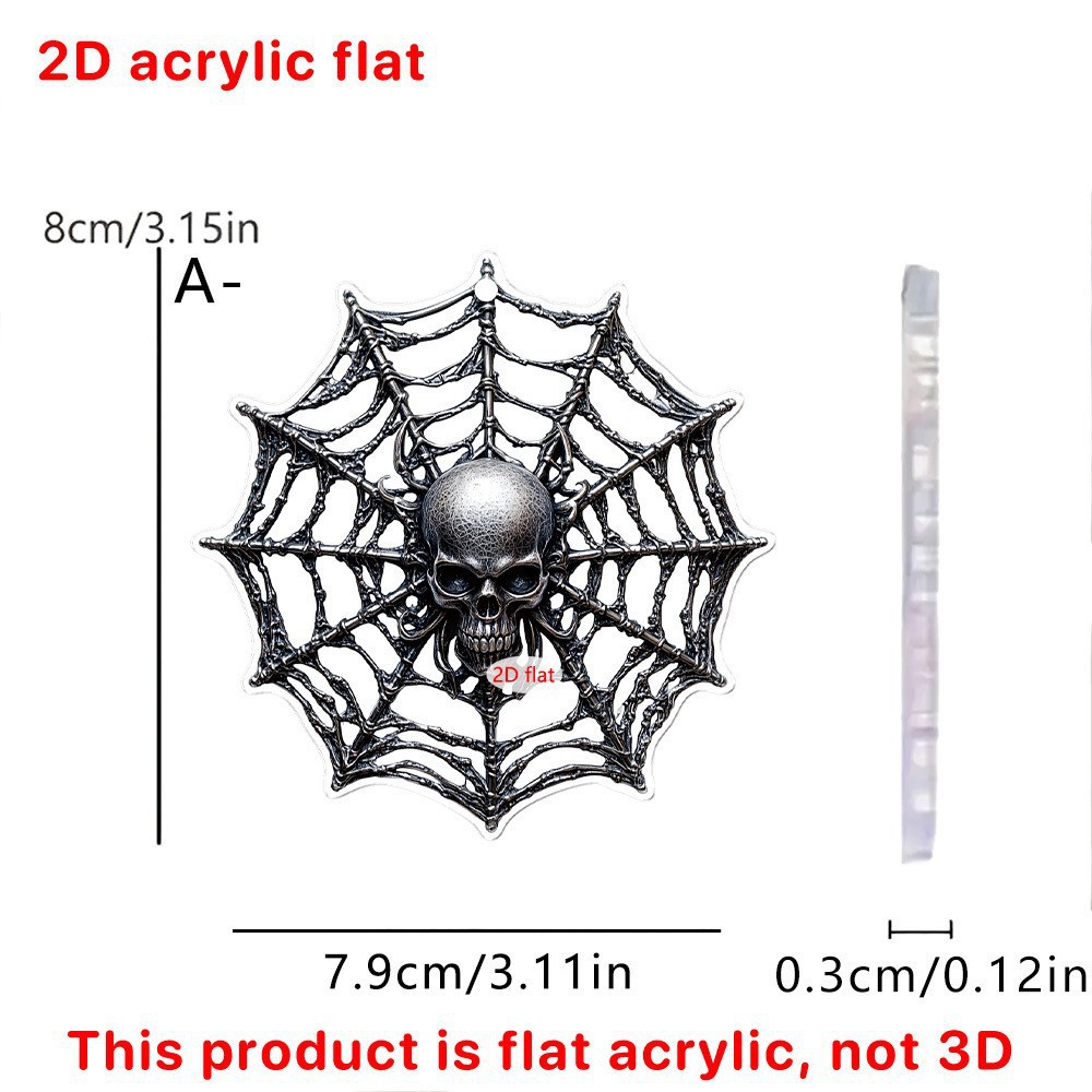Transfronterizo nuevo Halloween calabaza linterna hoz araña 2D plano acrílico mochila colgante de coche llavero