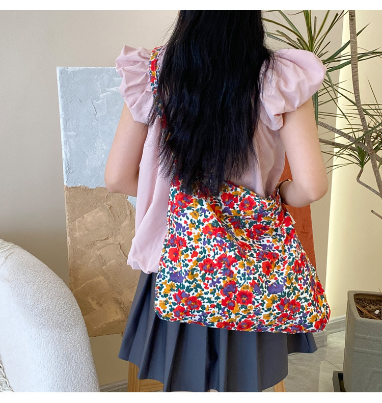 Women's Canvas Shoulder Bag Leopard Floral Print Style Bag_voghion.com