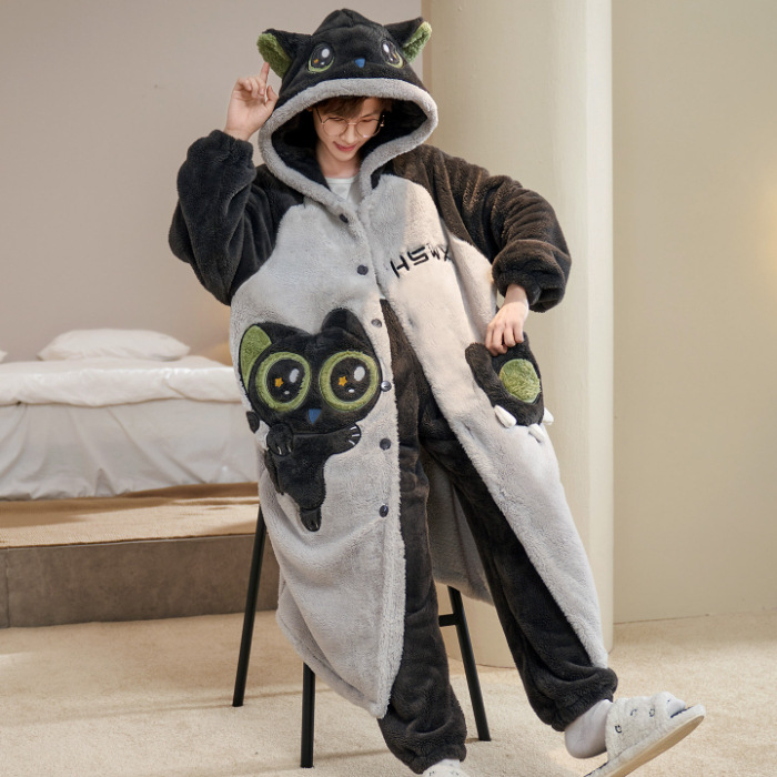 2025 pijamas de invierno para hombres gruesos coral vello de coral juvenil de tamaño grande 200 kg de franela de dibujos animados ropa de dormir conjunto de ropa para el hogar